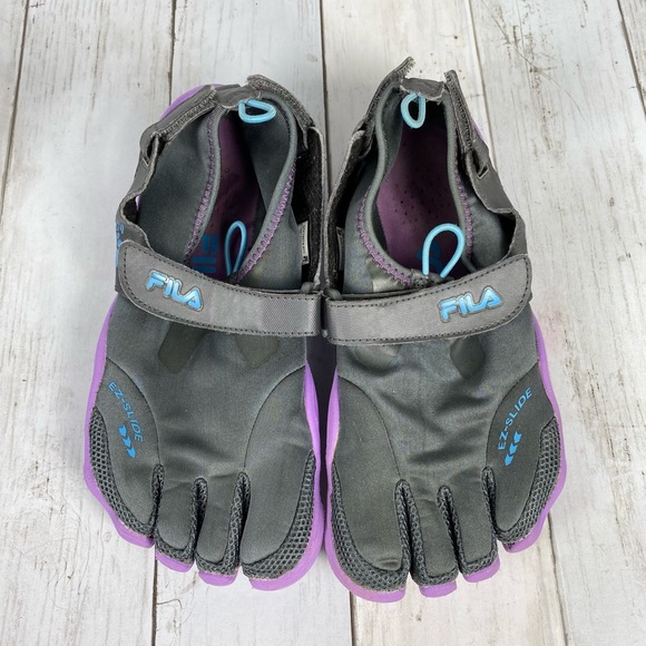 Fila Skele-Toes EZ Slide Women’s Size 7 Drainage Water Toe Shoes Gray Purple - Picture 9 of 12